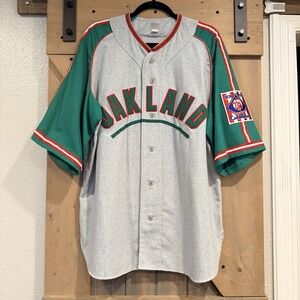 Oakland Oaks #6 Wool Baseball Jersey USA Large Patch Ebbets Field Flannels